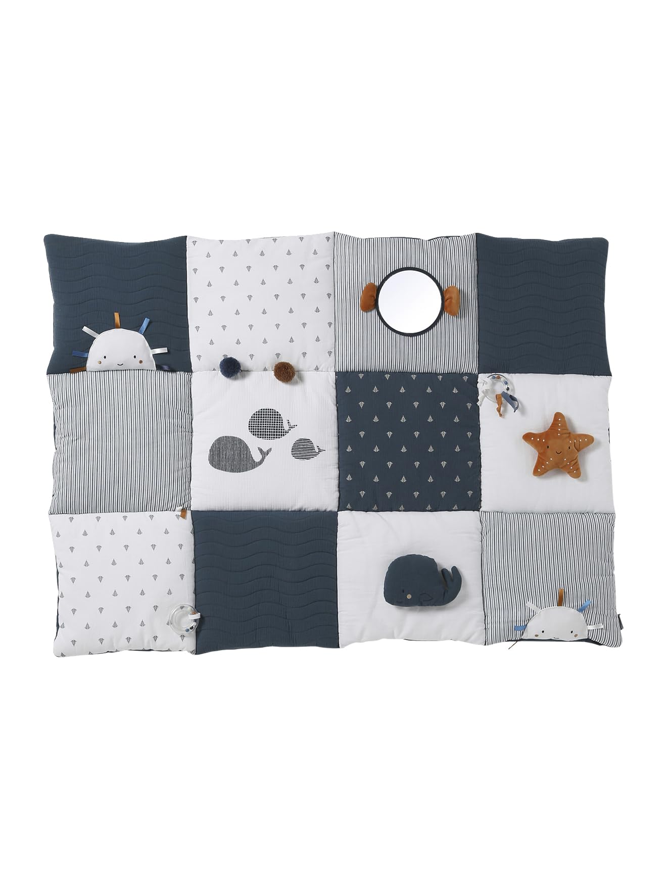 VERTBAUDET Tapis d'éveil Moelleux et ludique Navy Sea TU