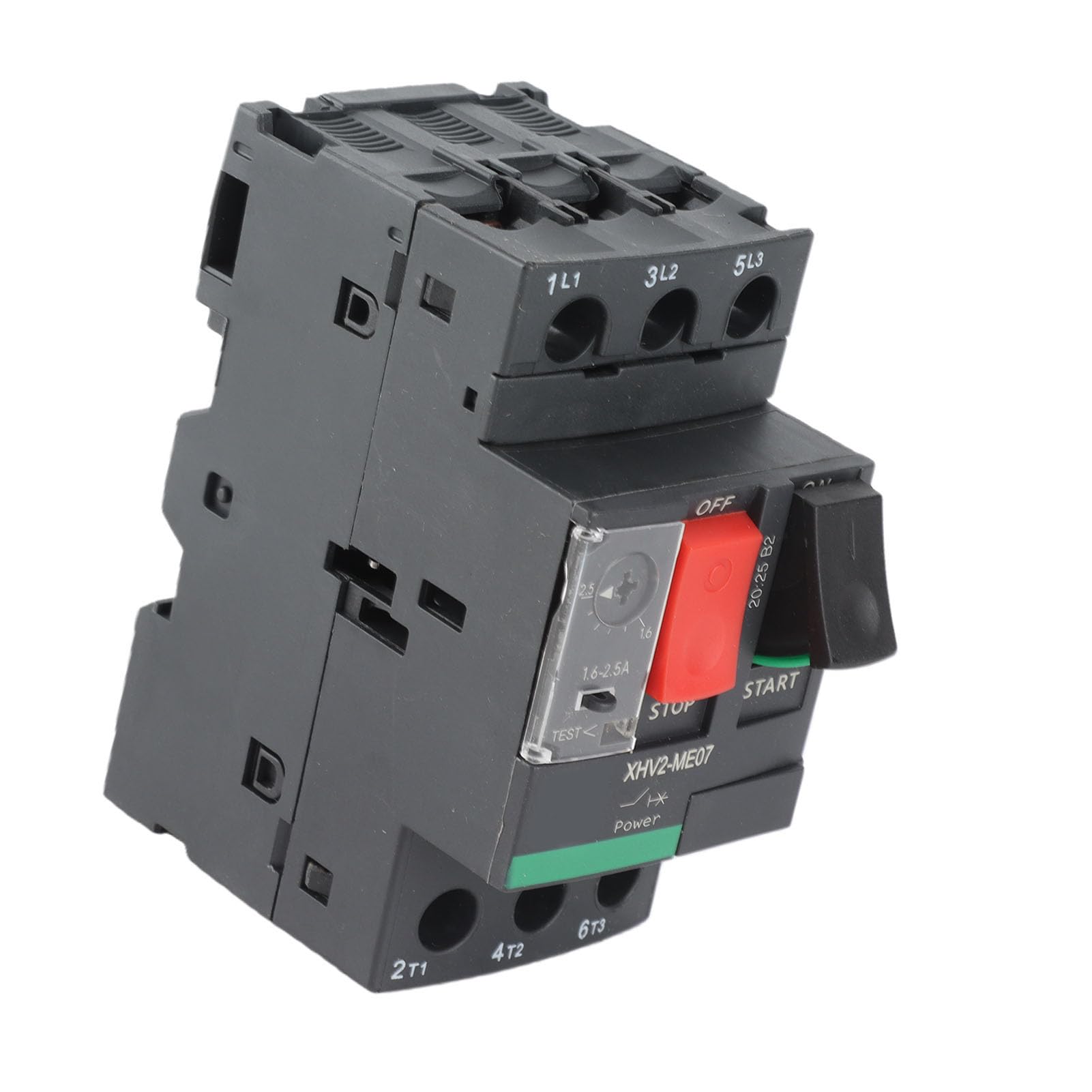 Disyuntor de Motor 3P 1.6-2.5A AC690V, Protección para Motor con Retardante de Llama, Montaje en Riel Guía de 35 mm, Interruptor de Circuito Trifásico para Control de Carga Industrial
