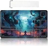 Vista 12 de Tapete de juego MTG cosido de alta calidad con zonas y respaldo de goma antideslizante, tapete de juego TCG para MTG y otros juegos de cartas, Dkt