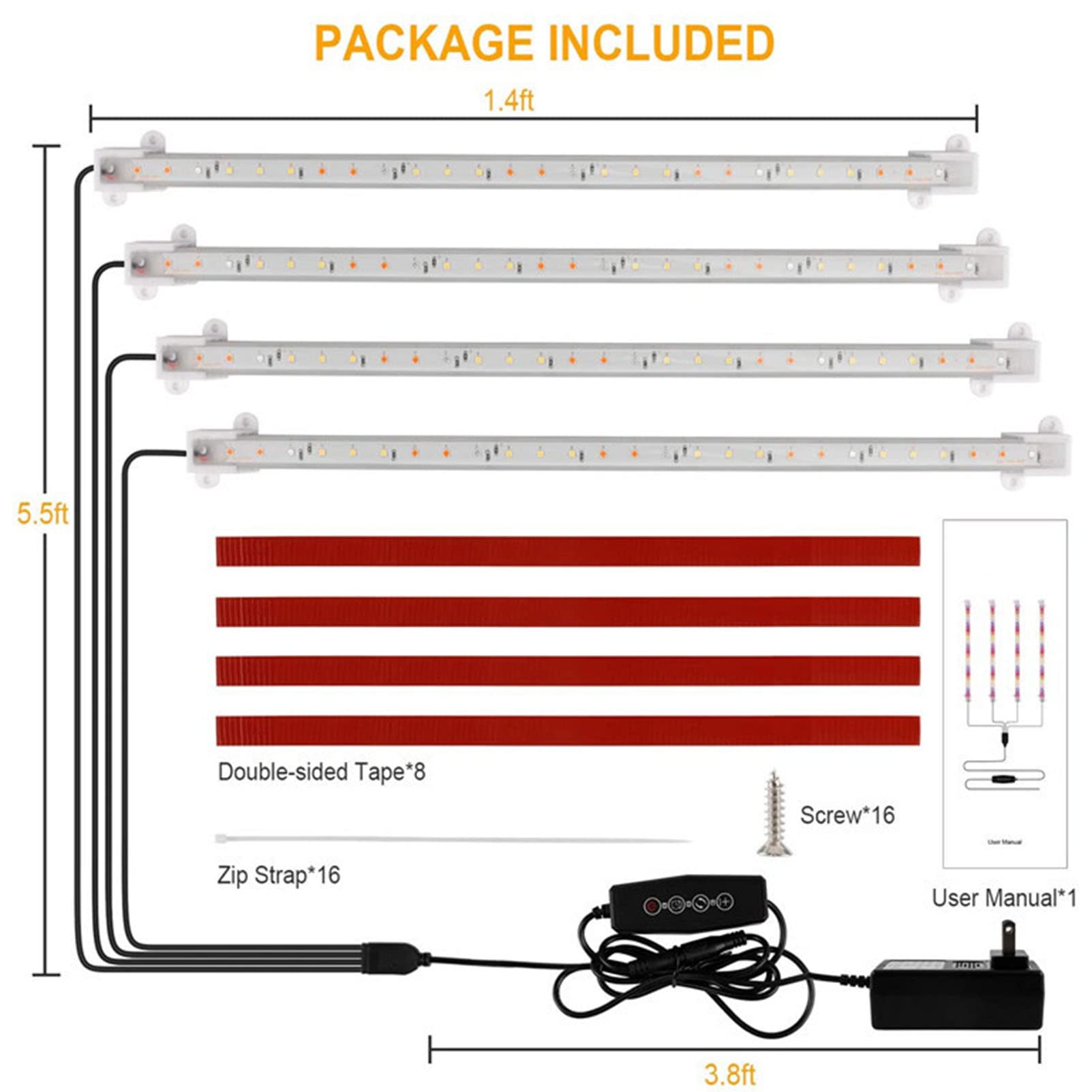 Lampes de Culture LED Bandes Lumineuses pour Plantes d'intérieur Spectre Complet 5 Niveaux à intensité Variable 3H/6H/12H Minuterie Lampe de Culture pour Plantes succulentes hydroponiques