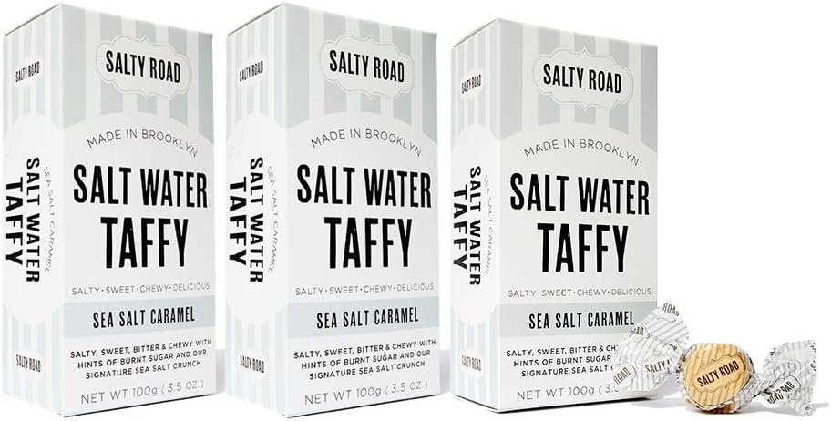 Salty Road Gourmet Saltwater Taffy Sea Salt Caramel 3.5 oz (Pack of 3)