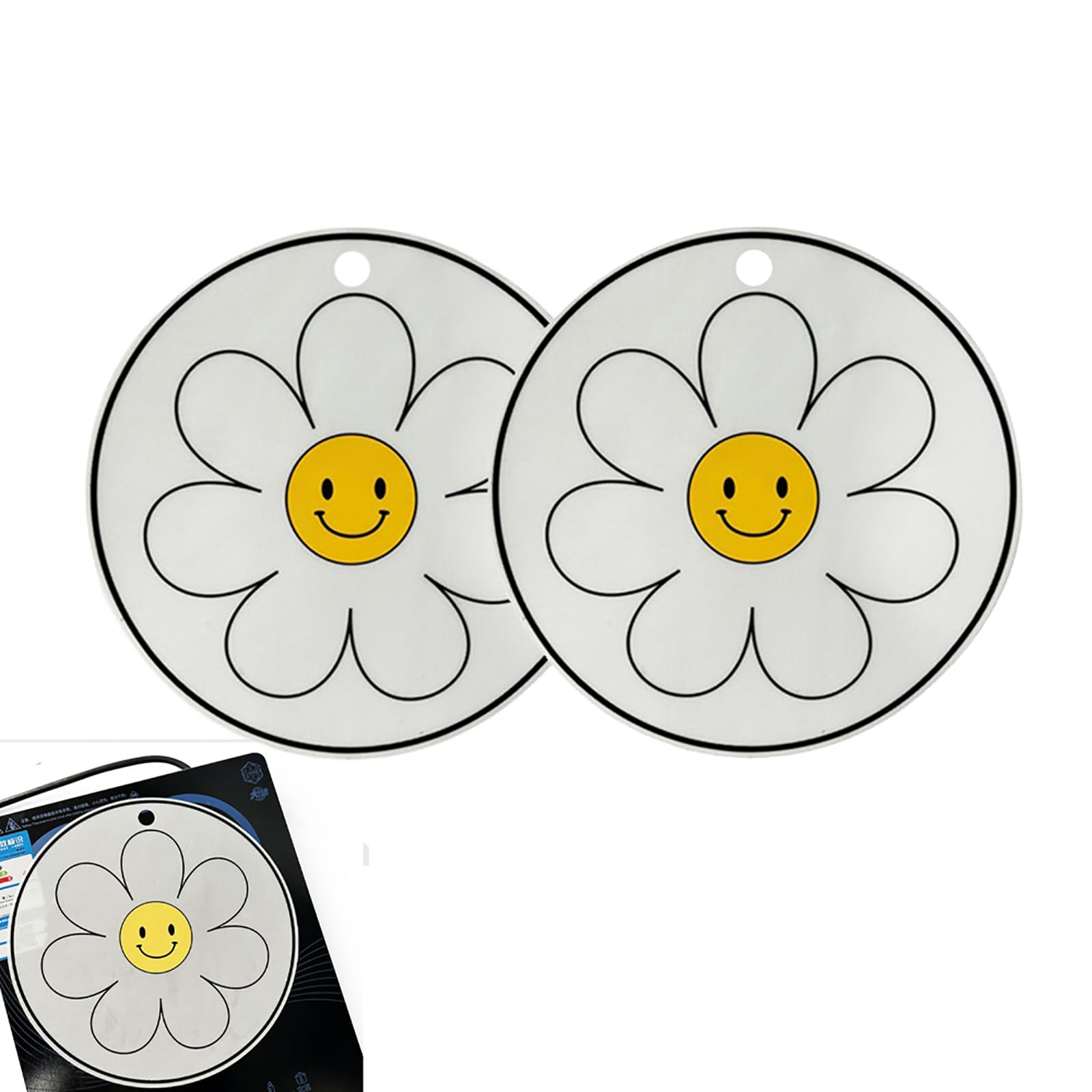 GOODCHI ih マット ih クッキングヒーター マット 断熱パッド 焼け焦げ防止 汚れ防止 水洗い可 電磁調理器用 2枚入り (ホワイト(26cm))
