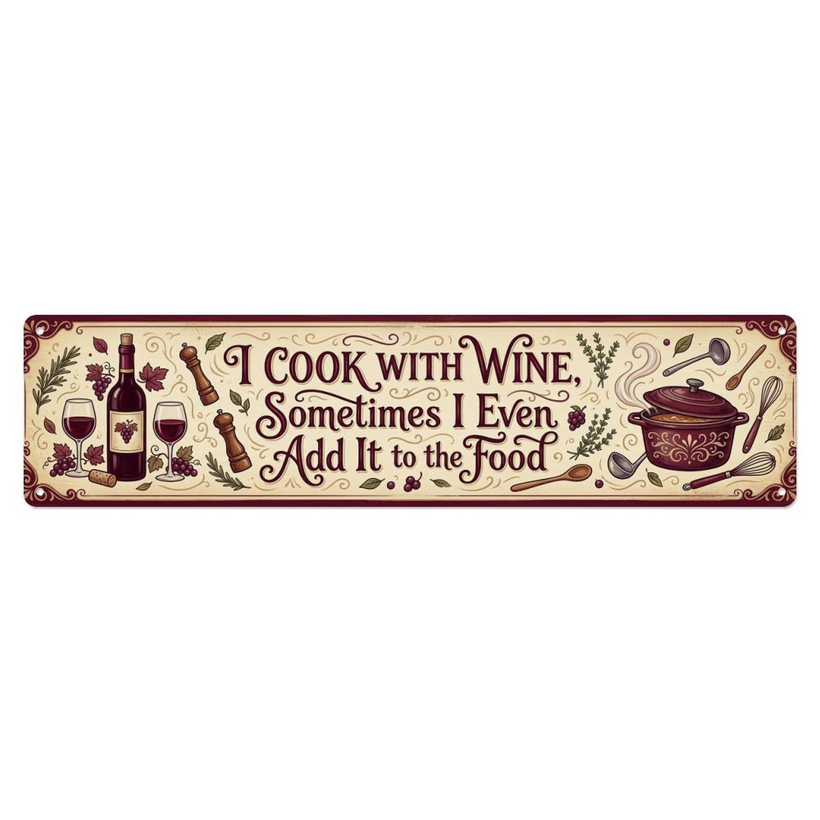 Wine Elegant Kitchen Beverage Metal Tin Sign Plaque Wall Decor for Cafe, Club Bar, Office, Home Garden Metal Poster 4x16Inch