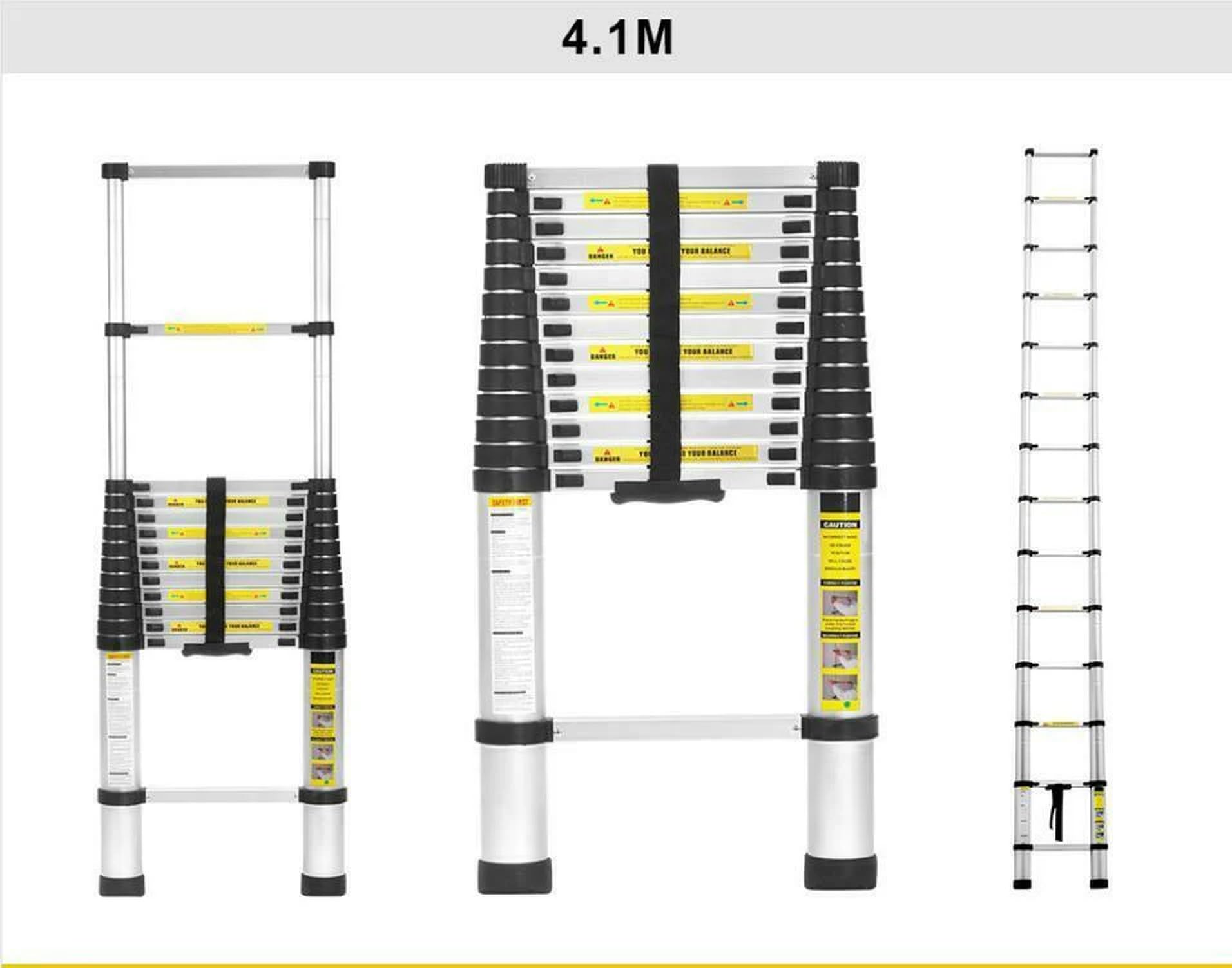 Smarty 14 Feet Portable Lightweight Adjustable Compact Stable 4.1 Meter Telescopic Aluminium Ladder for Home and Outdoor — Amazon image 6