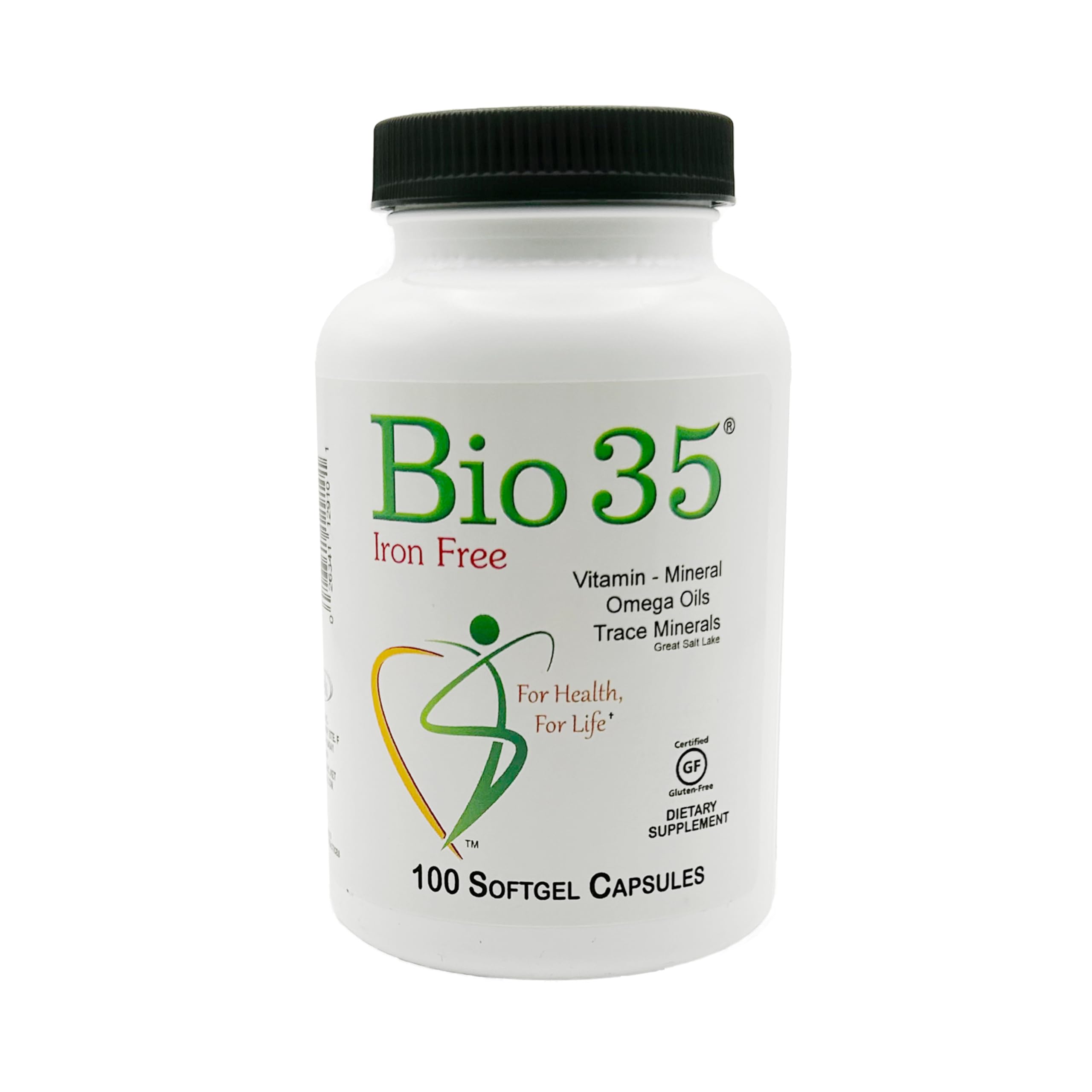 Biotek, For Health, For Life Bio-35 multivitamínico e multimineral em cápsulas gelatinosas com vitamina D3, vitamina A, óleo de linhaça e minerais-traço, 100 cápsulas