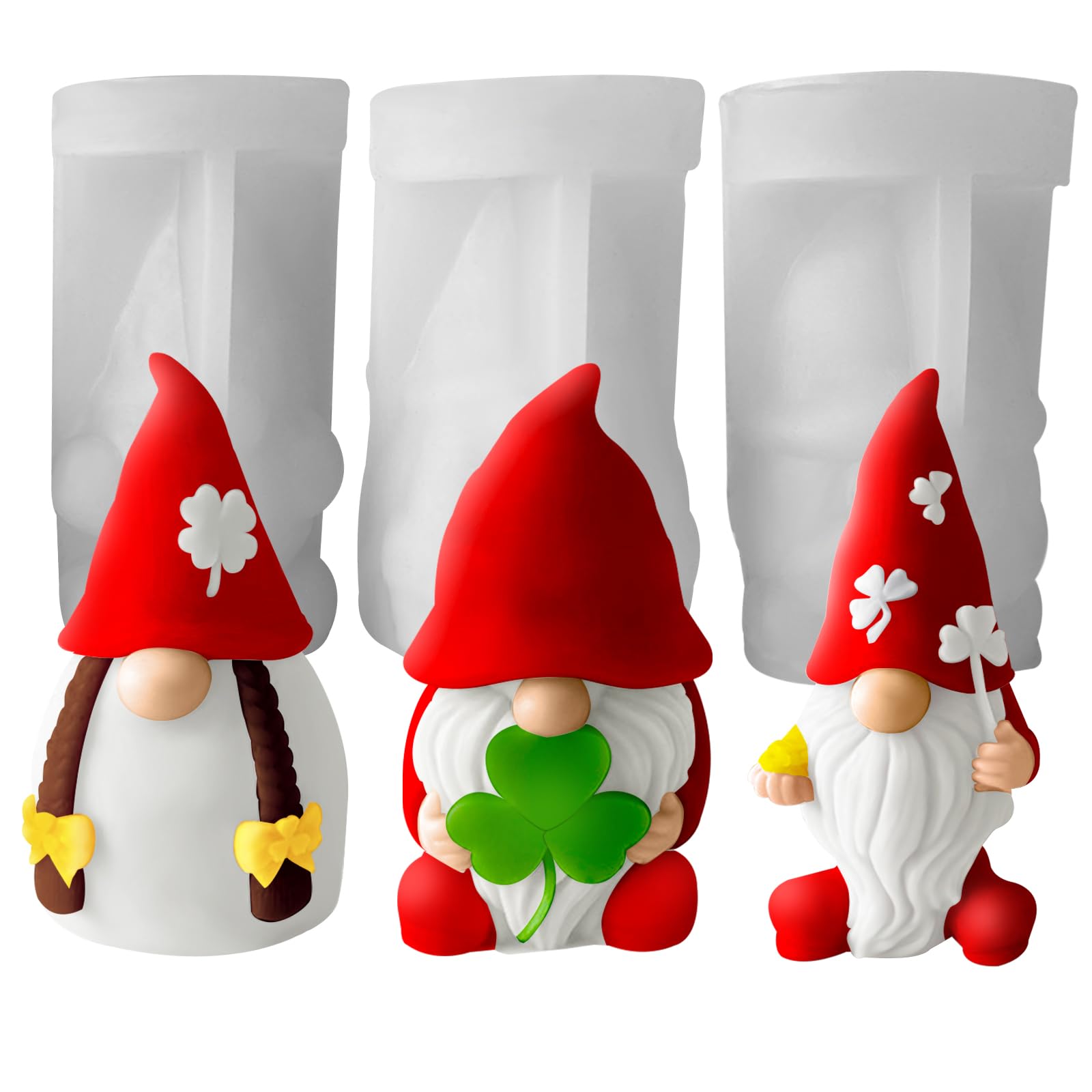 2 Stampi In Silicone 3D A Forma Di Gnomo Di Natale | Per Resina, Candele, Sapone E Decorazioni Fai-da-te | Ideali Per Regali Natalizi