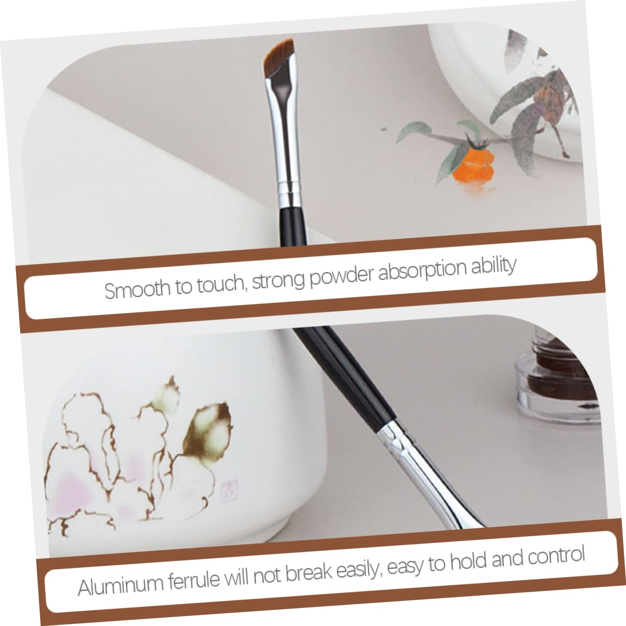minkissy 30pezzi Pennelli Per Trucco Occhi Spazzole Angolate Per Ombretto Eyeliner e Con Manico Ergonomico Per Applicazione Facile e Comfort