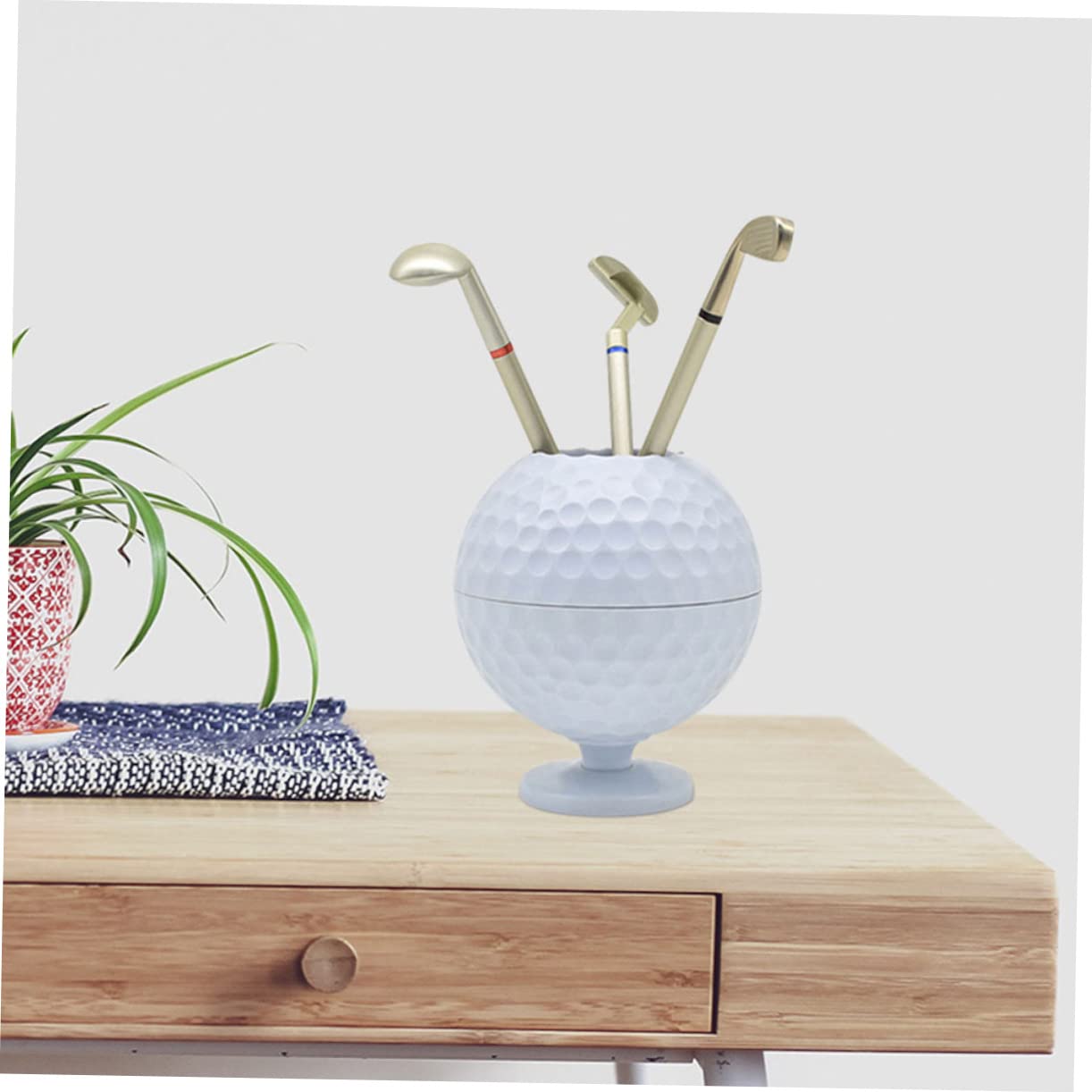 Ciieeo 2sets Penna Portapenne Forma Di Palla Da Golf Per Ufficio e Casa Organizer Multifunzionale Per Scrivania Decorazione Elegante e Per Golfisti e Appassionati Di Sport