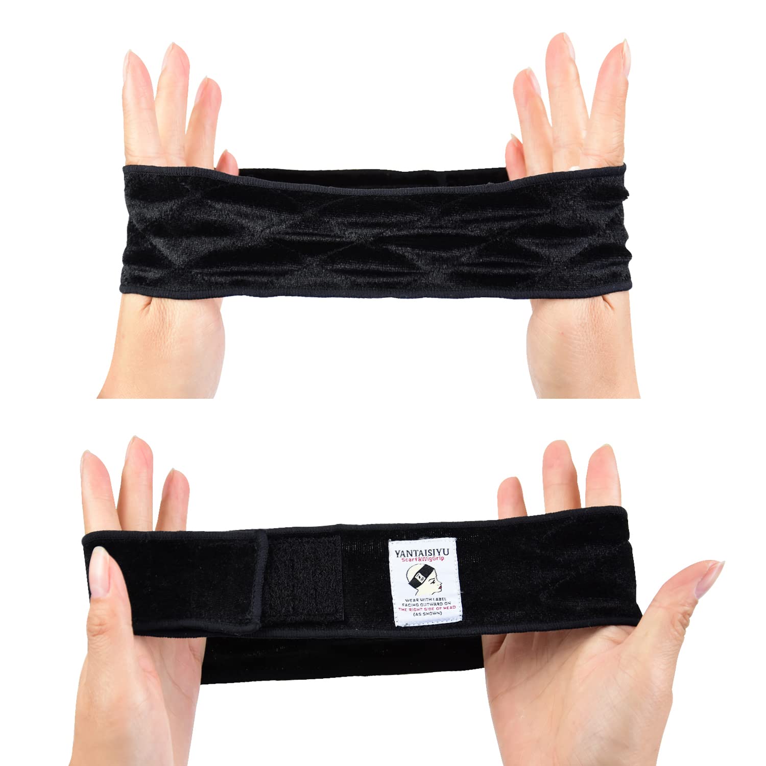 2 Pieces Adjustable Wig Grip Headbands Non-Slip Wigs Scarf Grip Band to Hold Wig in Place (Black), 1 count (Pack of 2) - Image 3