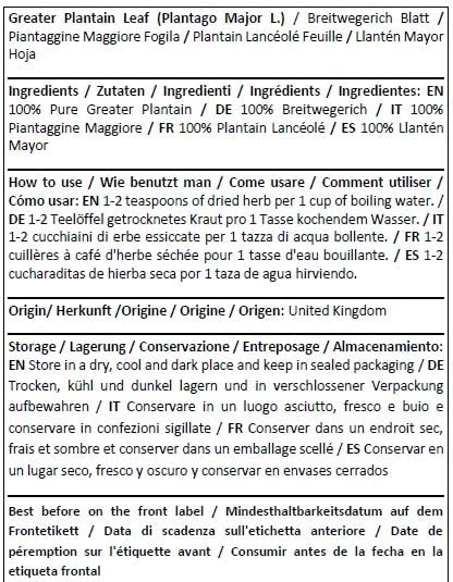 Herba Organica Greater Plantain Leaf - Plantago Major L - Herbal Tea (50g) - Image 3