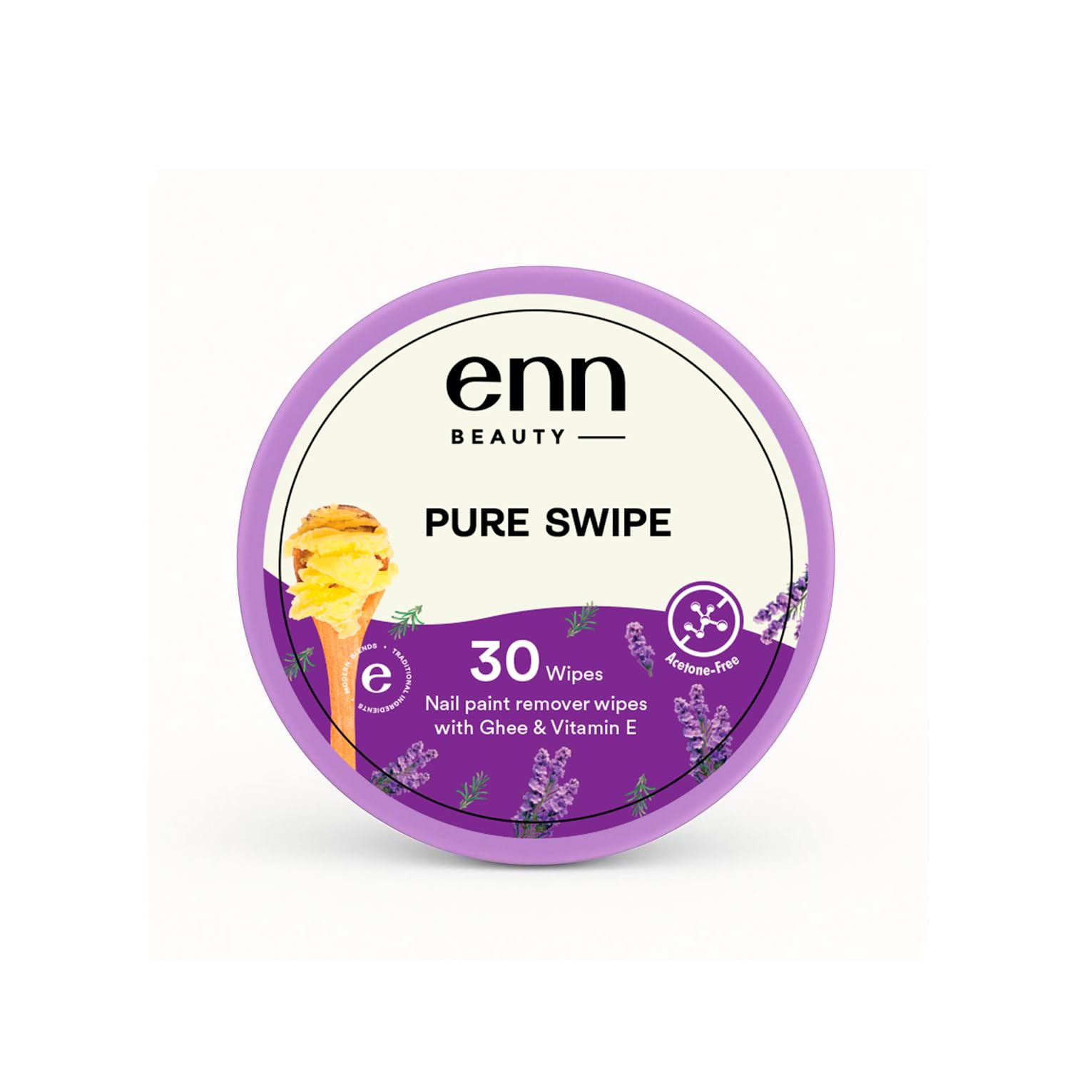 ENN Beauty Pureswipe Nail Paint Remover Wipes | Acetone-Free, Enriched with Ghee & Vitamin E | Moisturizing, Gentle Formula | Travel-Friendly, Lint-Free, Biodegradable | 30 Wipes-picture-37