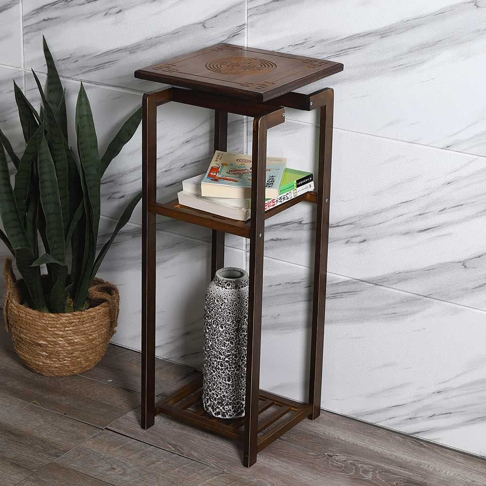 Buy YATAI Square Wooden Nightstand Side Table With Storage Shelf Corner