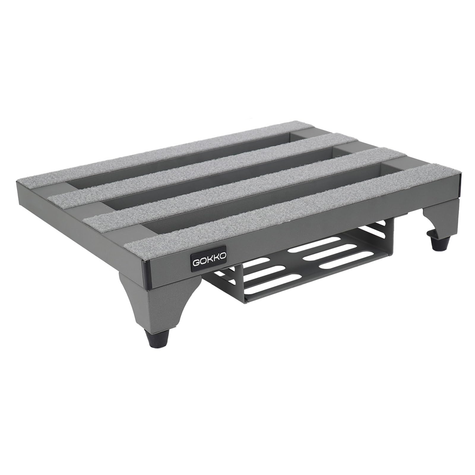 GOKKO Gitarren-Pedalboard aus Aluminiumlegierung, 35 x 28 cm, mit Netzteilhalterung, inklusive Tragetasche und Befestigungsbändern (grau, GKA-14GY)