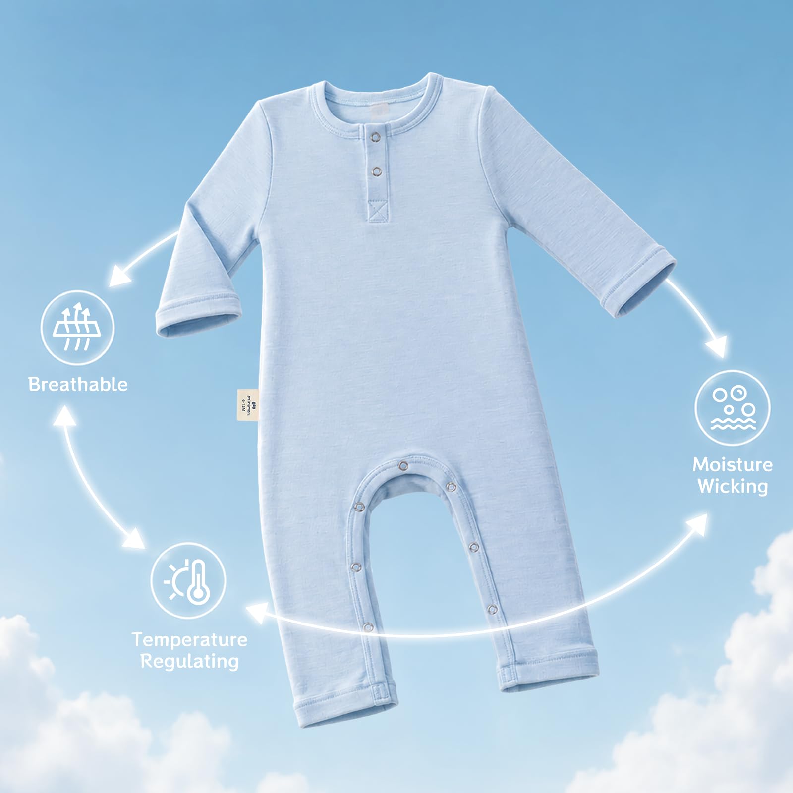 Baby Strampler aus 85% Merinowolle & 15% Seide