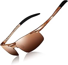 DADA-PRO Sonnenbrille Herren Polarisiert Fahrradbrille Sportbrille Verspiegelt Fahrerbrille mit Metallrahmen Ultraleichte UV400 Schutz 8177