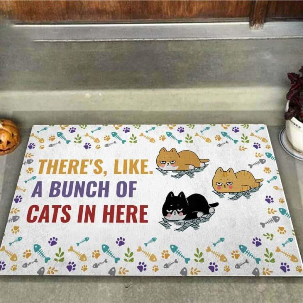 Tapis de bienvenue extérieur Bull of Cats contre la boue de l'entrée