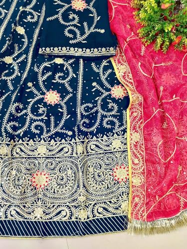 Image of Heavy Embroidery Work Semi Stitched Shimmer Silk Rajputi Poshak For Women Rajasthani Lehenga Choli