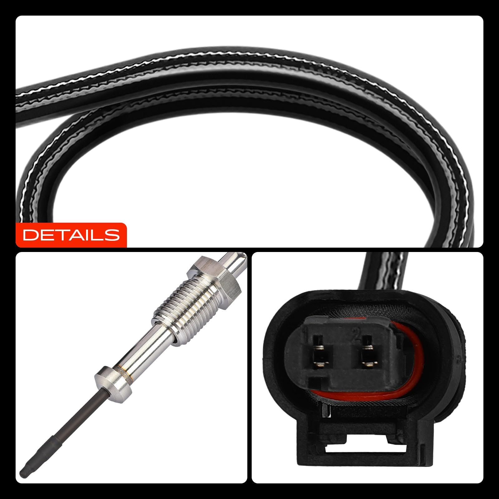 Frankberg Sensore temperatura gas di scarico 2-Poli Compatibile con Serie 1 F20 Serie 1 F21 2 Coupé F22 F87 3 Gran Turismo F34 Serie 3 E90 Serie 3 F30 F80 Serie 3 Touring F31 Replace# 13628509963