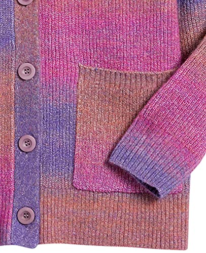 Image of Cable Stitch Women's Ombre Space-Dyed Cardigan - V-Neck Long Sleeve Button Front Rib-Knit Sweater Cover-Up with Pockets