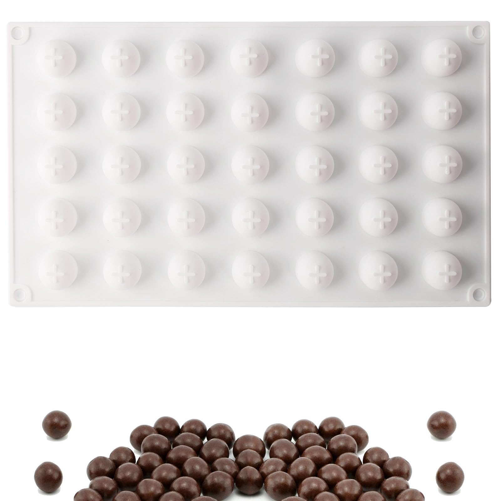 SEABABOO Cilindrische Siliconenmal Chocoladevormen Siliconen Cilindrische Bakvormen Voor Chocolade Badbom Cheesecake Muffin Koekjes (24 verdiepingen 3 cm