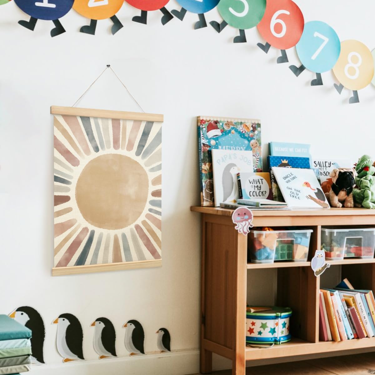 You Are My Sunshine Wall Art Set - Boho Nursery Decor, 2 Framed Posters With Wood Hanger, 12x16 Inches, Neutral - View #5