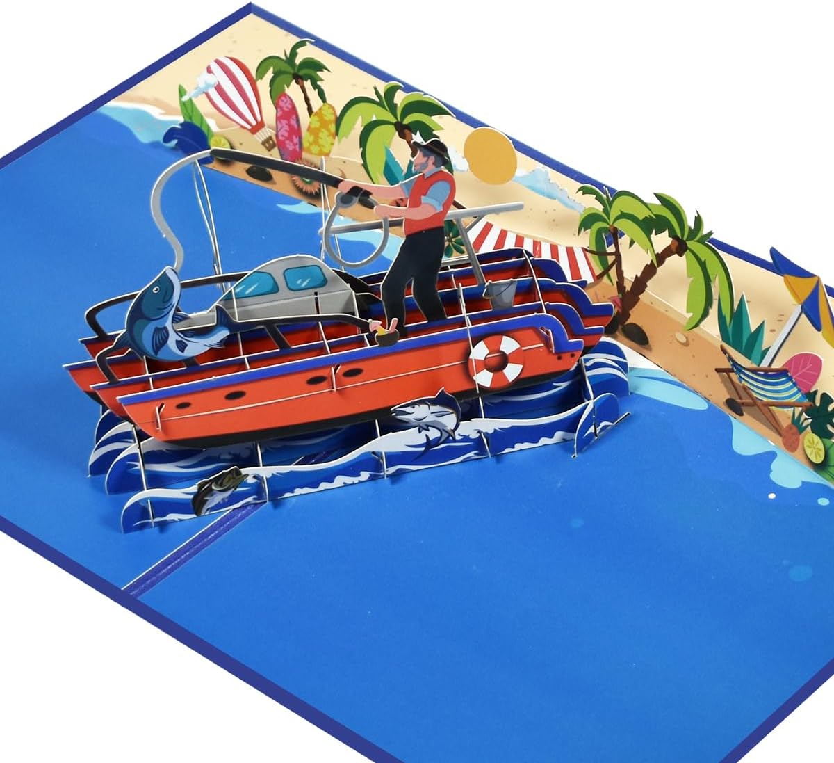 Fishing Pop Up Cards, Pop Up Fathers Day Cards, 3D Popup Birthday Greeting Card, Happy Father's Day Card, Father's Anniversary Card Includes Envelope and Note Tag. - Image 7