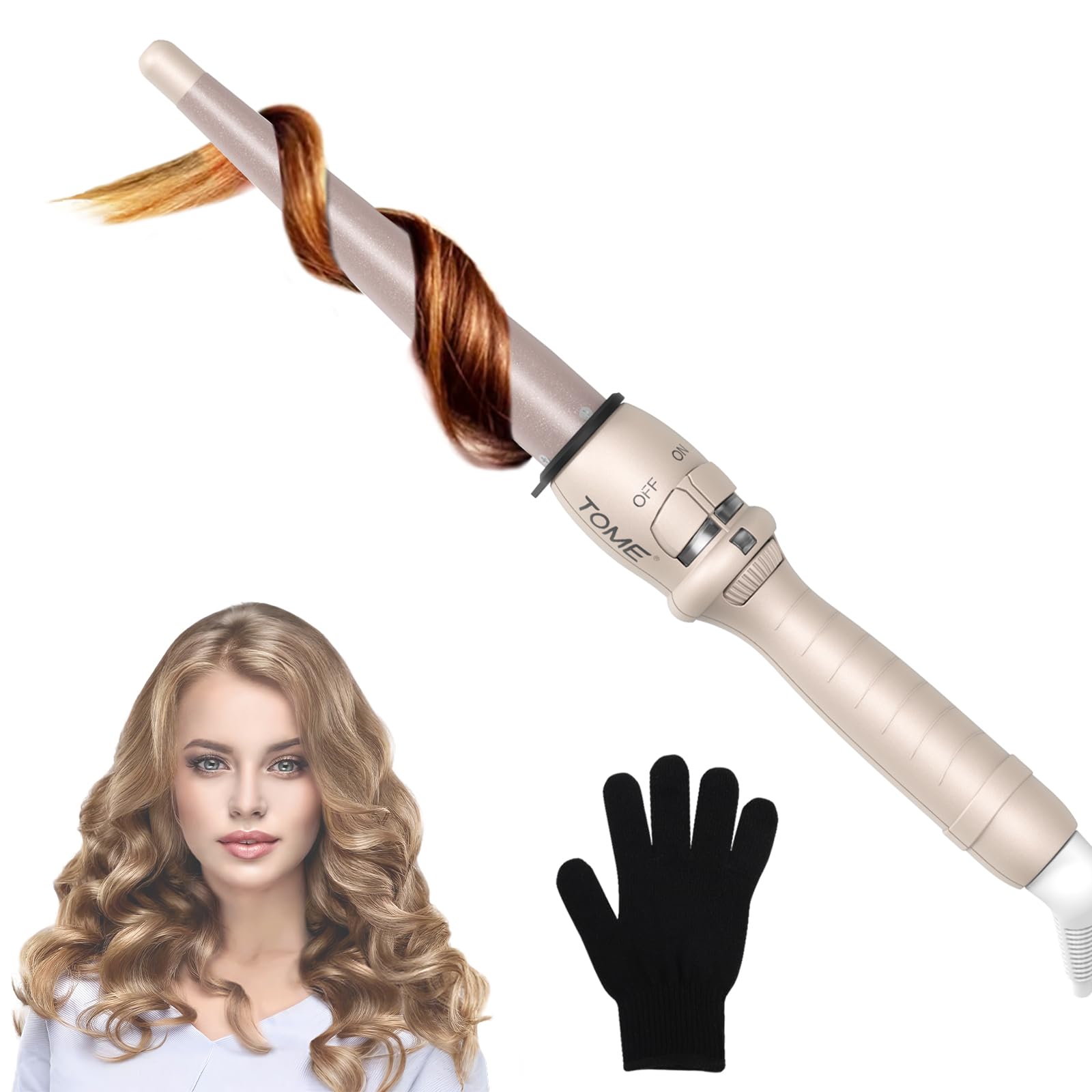 ToMe Ceramic Tapered Curling Wand