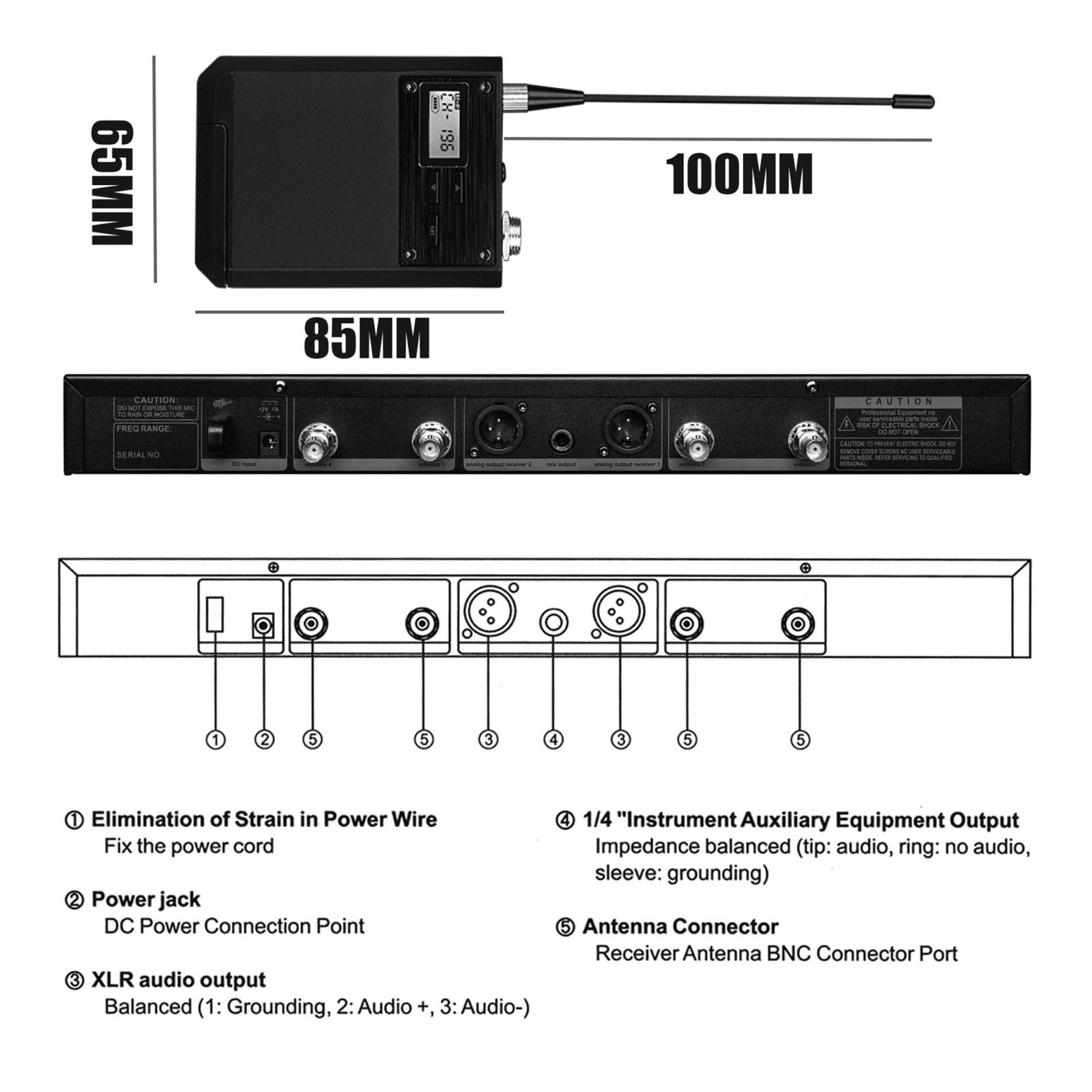 Profesjonalny Mikrofon Bezprzewodowy 500/600/900MHz System Radiowy Mikrofon Magazynowy Scena Kościół Ślub(Chrome 500Mhz)