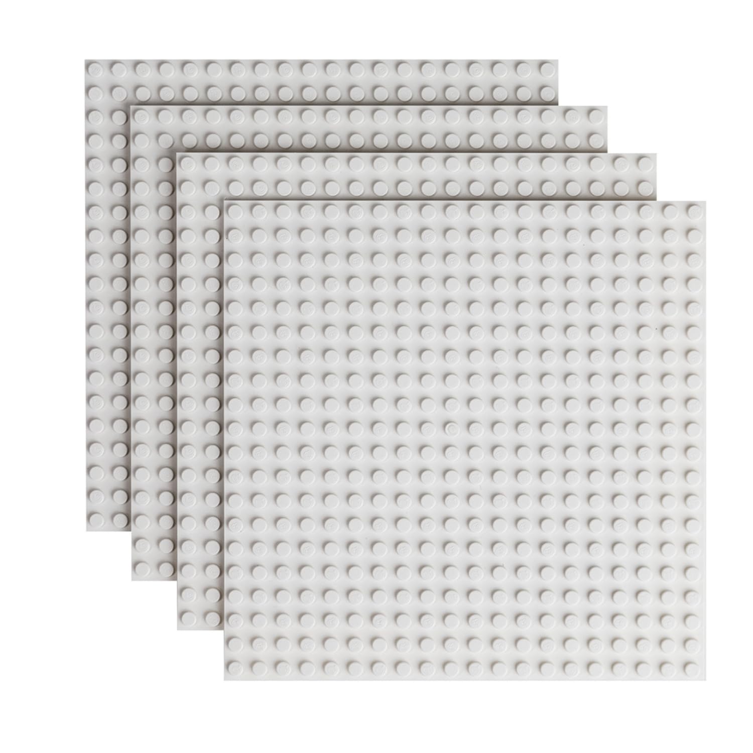 Classic Baseplate - Building Kit for Toddlers &amp; Kids - 20 x 20 Studs - 6.3 x 6.3 inches - Pack of 4 Baseplates - Compatible with Major Brands