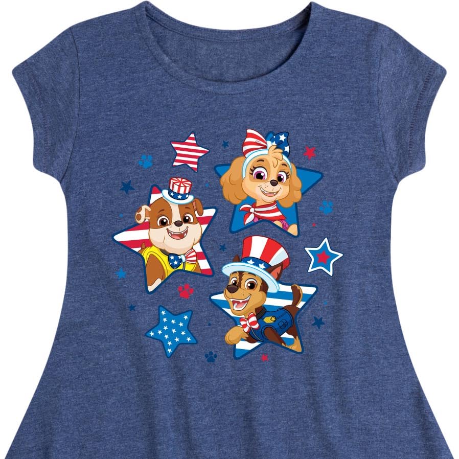 HYBRID APPAREL - Paw Patrol - Americana - 4th of July Pup Stars - Toddler & Youth Girls Fit & Flare Dress3