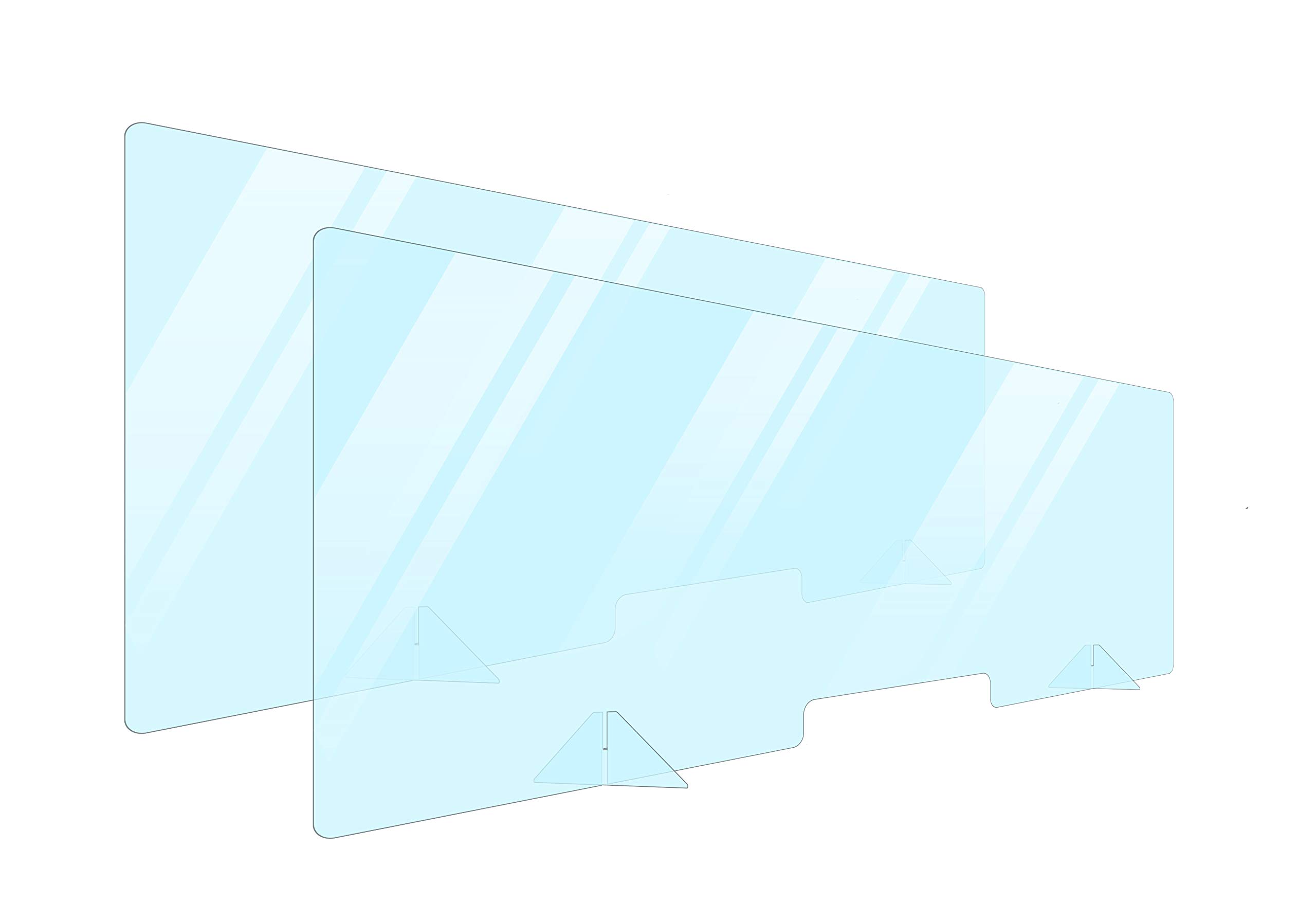 Buy 2 Pack Plexiglass Barrier For Counter Plexi Glass Screen 60x24 Desk