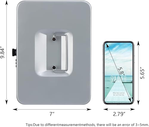 Miniatura 2 de KYODOLED Caja de efectivo grande con cerradura de combinación, caja de metal segura para dinero, caja de bloqueo de almacenamiento con bandeja para