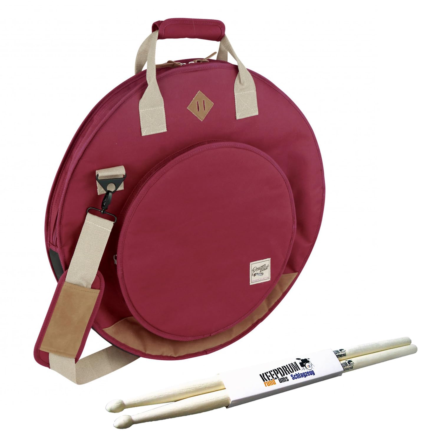Tama TCB22WR Powerpad Housse pour cymbales Bordeaux 22" + baguettes Keepdrum