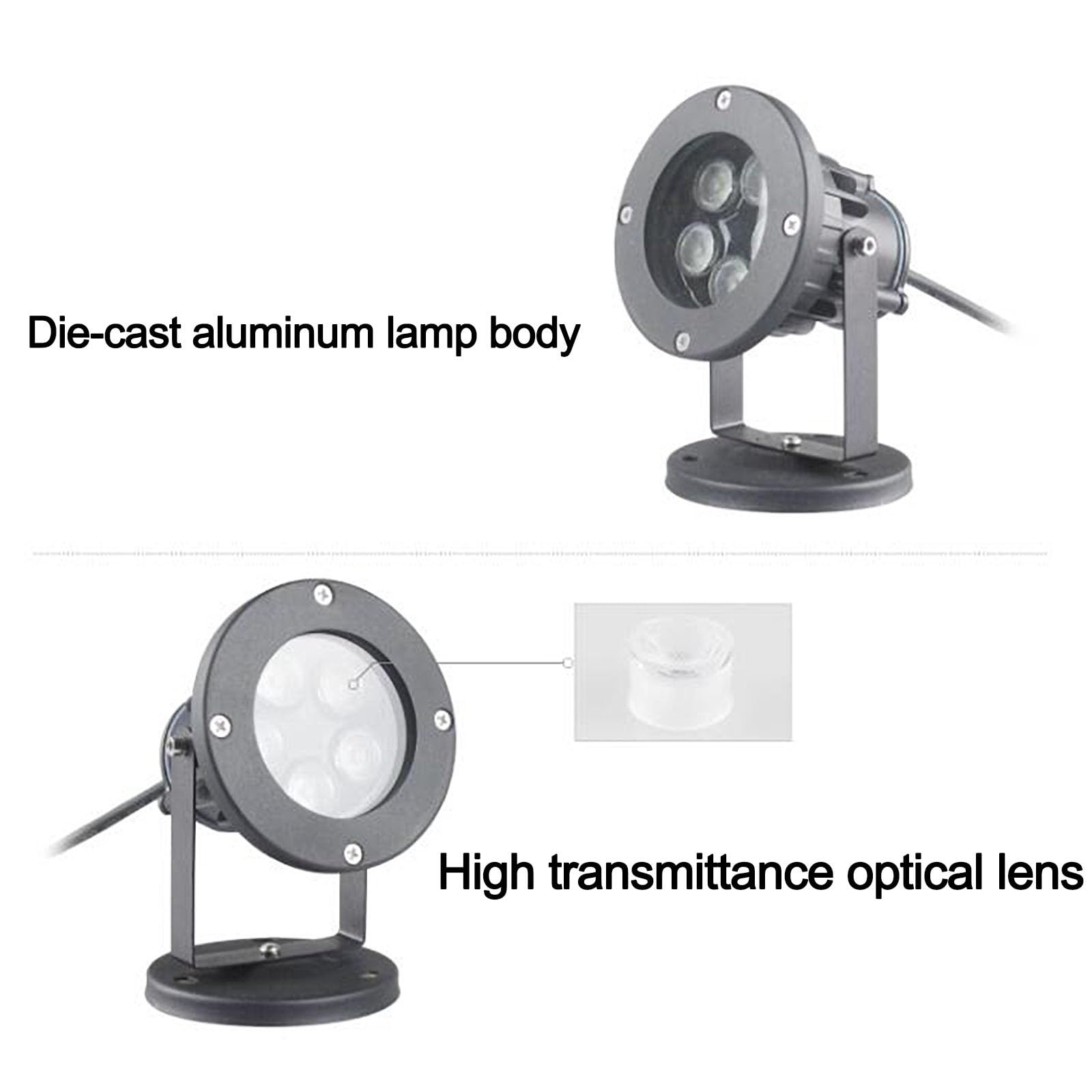THEGA Focos Suelo Led Exterior - Luces Paisaje, Foco LED - Foco LED, CA 90-260 V, Lámpara Jardín Enterrada para Villas, Luces LED para Paisajes A Tierra A Prueba Agua IP65, Fácil Instalación(Blue,6W)