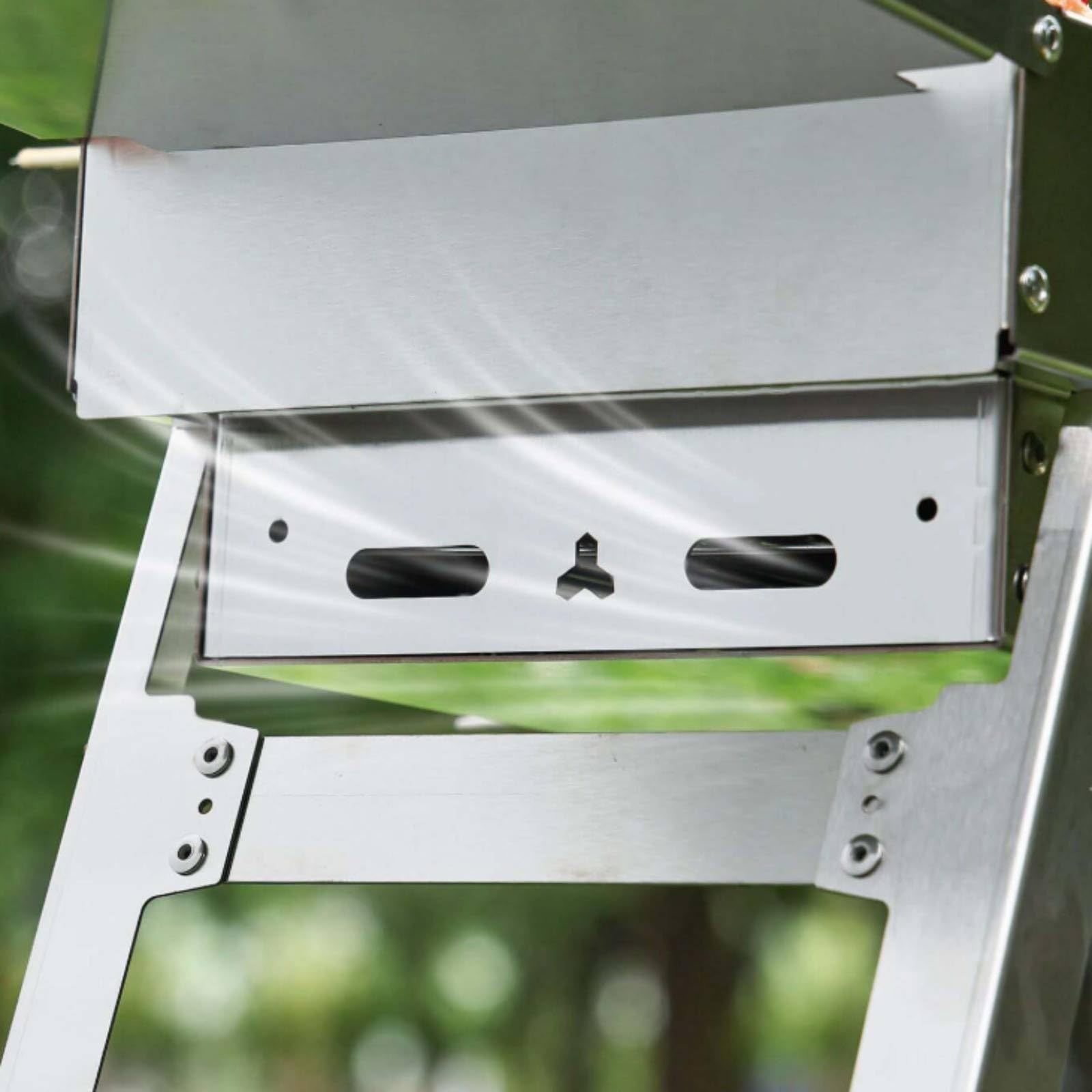 Colcolo Barbecue da Esterno Griglia a Portatile Pieghevole Telaio in Acciaio con Ripiani Laterali Superficie di Cottura Inox 304 Facile da Riporre E, 60cm