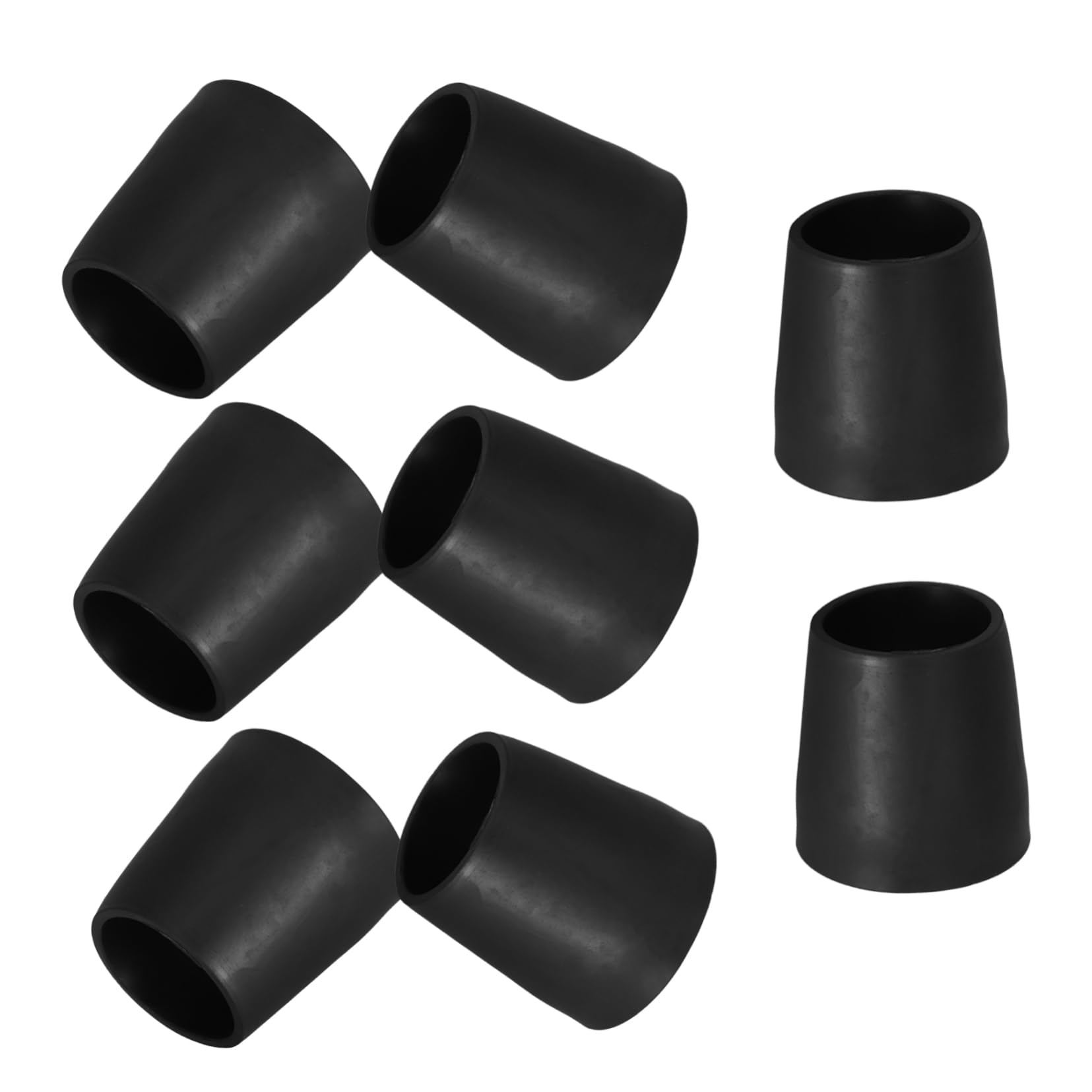MUCKLILY Rubber Crutch Foot Pads 8 Pack Cane Rubber Tips Replacement for Seniors Stool Leg Caps Chair Foot Covers Black