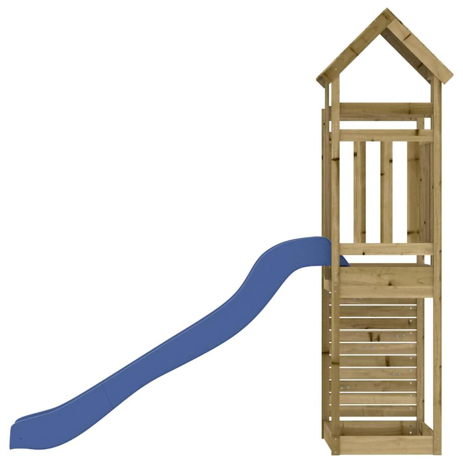 Gecheer Parque Infantil de Exterior con Tobogán, Torre de Escalada para niños al Aire Libre, Escalera y Accesorios de Juego para el jardín Madera Maciza Pino impregnada 5#