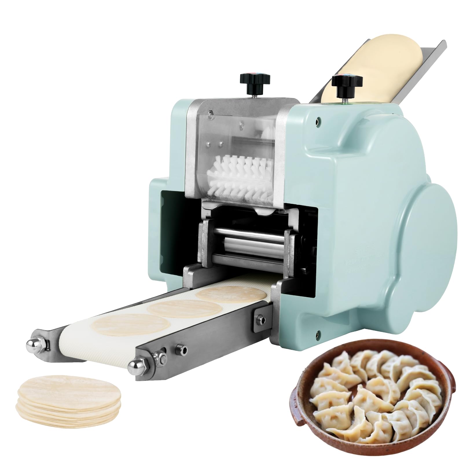 110V 140W Electric Dumpling Maker, Commercial Dumpling Wrapper Maker, Automatic Dumpling Skin Maker Machine with 8cm Round Mold, Empanada Press, Wonton Dough Maker for Restaurant