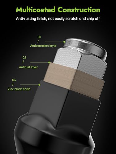 Miniatura 4 de M12x1.5 Tuercas de rueda - Reemplazo para Ford Focus 2000-2018, Escape 2001-2023, Fusion 2006-2020, Jeep Compass 2006-2017, Jeep Patriot 2007-2017,