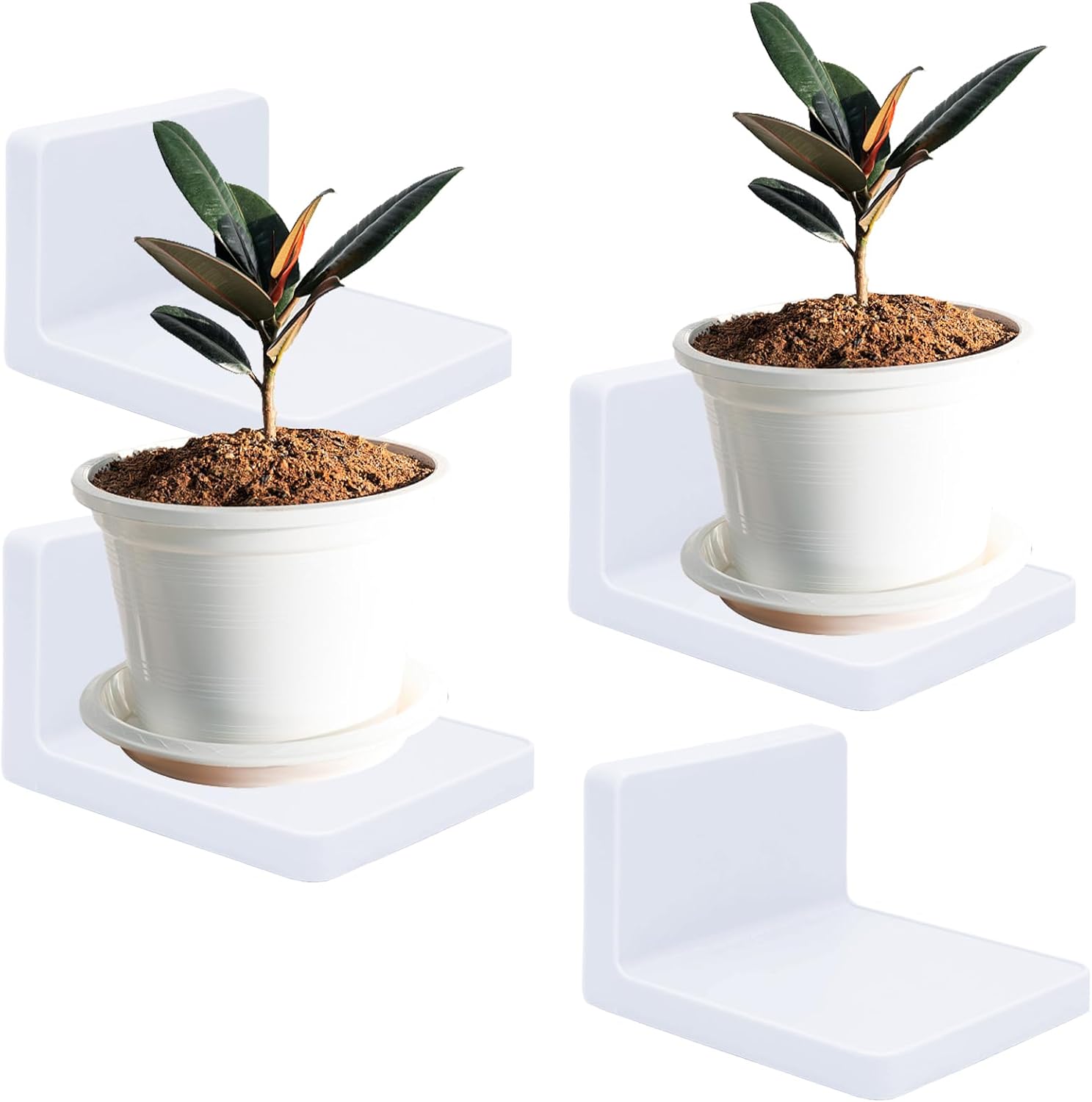 Fadcaer 4 Pieces Small Floating Shelves No Drilling Wall Shelves