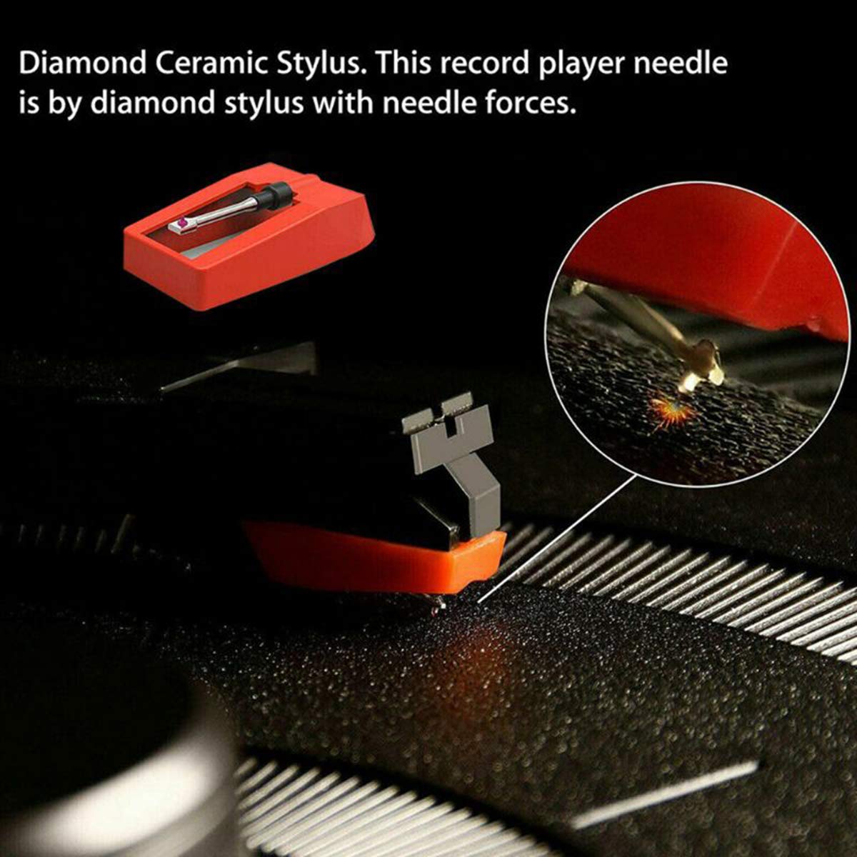 SAPHIR DIAMANT Stylus Aiguille Pointe PLATINE VINYLE - SANYO ST05 - NEUF