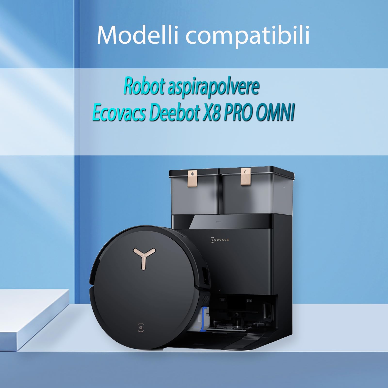 LOVOBO 22 pezzi per Ecovacs Deebot X8 PRO Omni robot aspirapolvere: 1 spazzola principale, 2 cuscinetti per spazzole a rullo, 6 filtri HAPE, 6 sacchetti per la polvere, 6 spazzole laterali