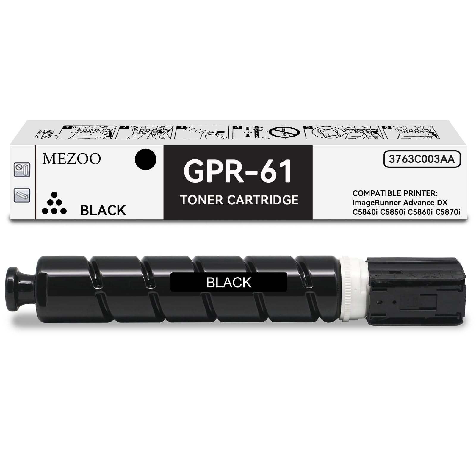 MEZOO GPR61 GPR-61 Black Toner Cartridge High Yield Compatible for Canon GPR-61 GPR61 Toner Cartridge 3763C003AA for Canon ImageRUNNER Advance DX C5840i C5850i C5860i C5870i Printer(1-Pack,Black)