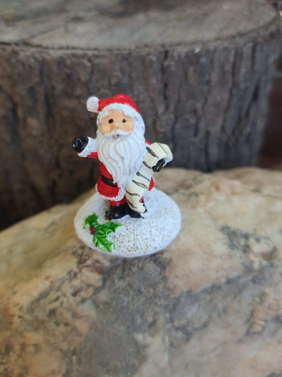 Bloom BagichaStanding Santa - (Set of 2) Miniature for Christmas Decor/Fairy Garden/Terrariums/Landscaping/Craft Model Work,Polyurethane