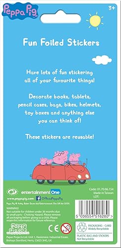 Miniatura 2 de 01.70.06.154 Peppa y George Pig Green - Pegatinas reutilizables brillantes, 7.7 in x 3.7 in