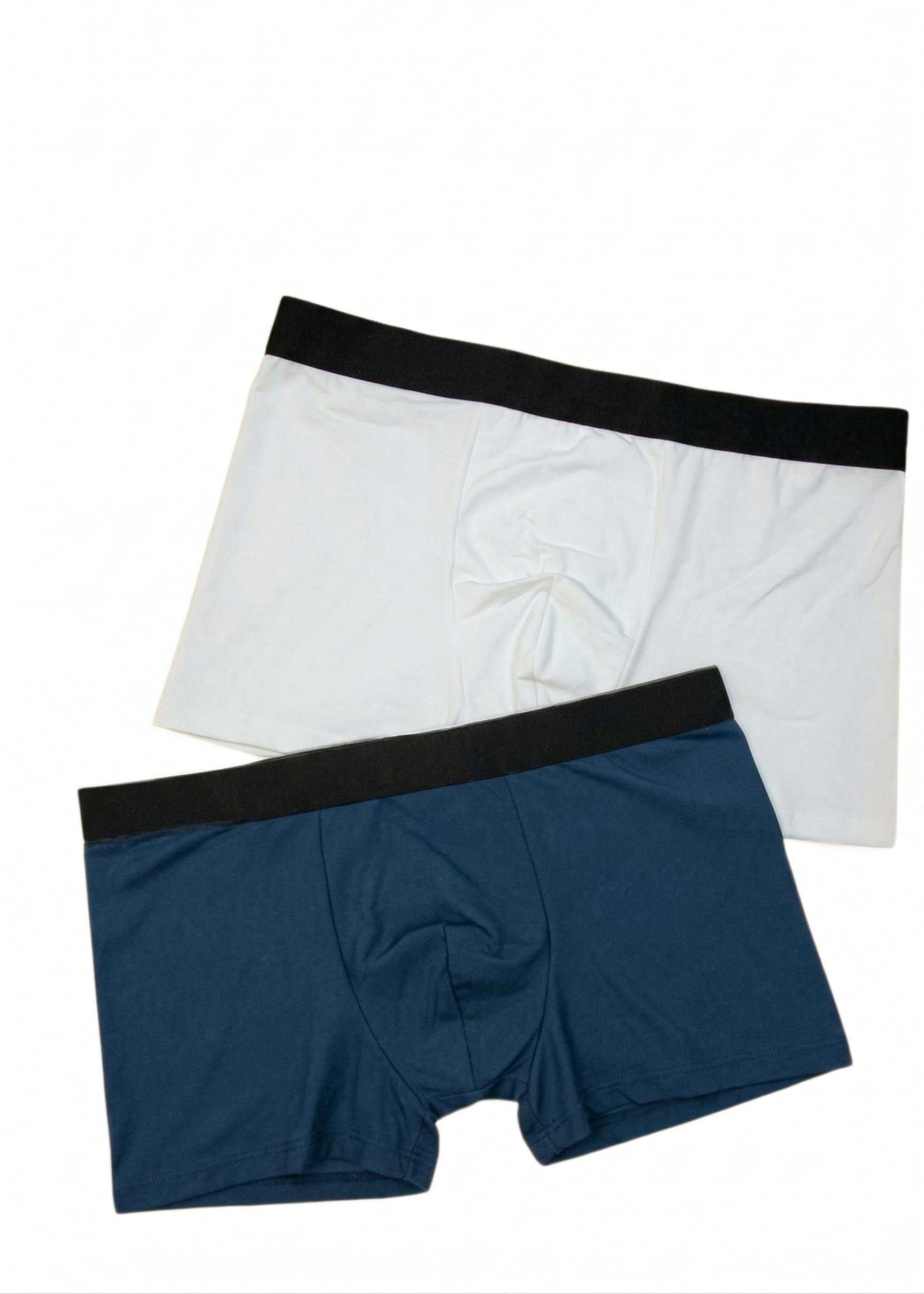 Men's Boxer Briefs, Pack of 2, White and Green, Soft Stretch Trunks with Black Waistband-picture-19