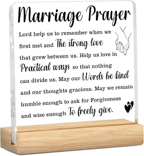 Wedding Gifts for Newlyweds, Wedding Shower Gifts for Couples, Marriage Prayer Plaque, Married Couples Anniversary, Marriage Blessing Gifts, Bride, Groom - Mr & Mrs Decor