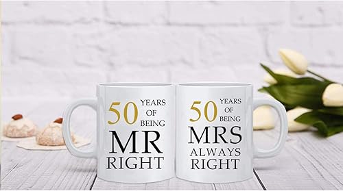 Miniatura 5 de Kwieema 50 aniversario de boda para parejas, 50 aniversario dorado para padres, 50 aniversario de boda, tazas de café, abuelos, parejas, taza de