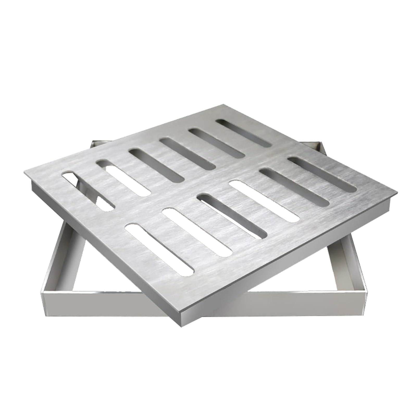 Heavy Duty Stainless Steel Drain Cover - Outdoor Drain Grate with Base for Yard, Garden, Patio & Garage - Metal Sewer Drainage Strainer