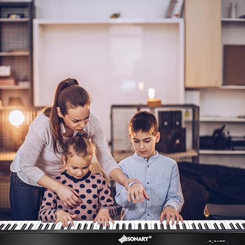 Miniatura 2 de Piano digital de 88 teclas, teclado eléctrico portátil con ajuste dinámico, se conecta al teléfono, interfaz MIDIUSB, altavoz externo, pedal de